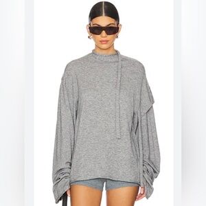 Ottolinger Gray Strap Knit Loose Sweater
